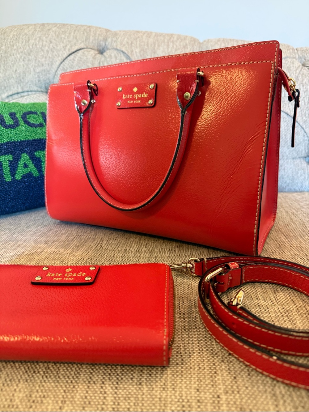 Kate Spade New York Leather Top Handle Satchel with Wallet